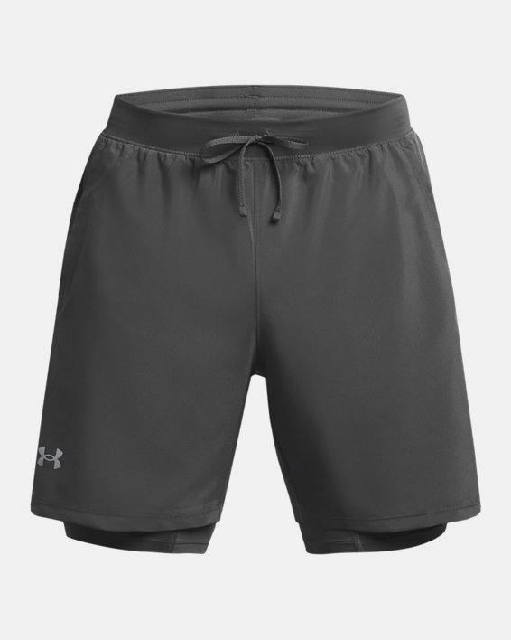 Men's UA Launch 2-in-1 7" Shorts, Gray, pdpMainDesktop image number 4